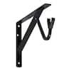 Everbilt Matte Black Heavy Duty Shelf And Rod Bracket EH HDUSHB 001