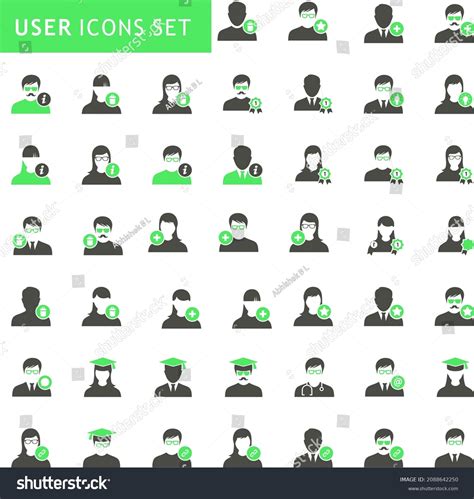 User Flat Vector Icon Collection Set Stock Vector (Royalty Free ...