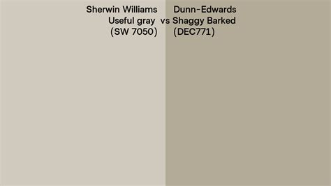 Sherwin Williams Useful Gray SW 7050 Vs Dunn Edwards Shaggy Barked