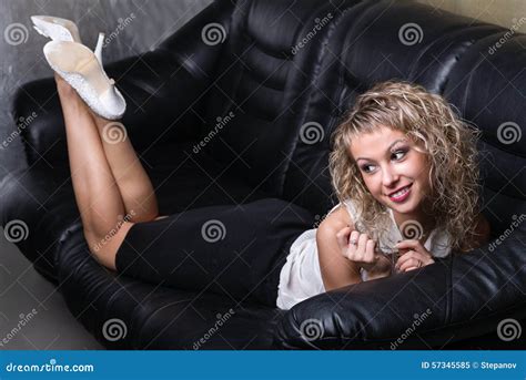 Very Beautiful Sensual Blonde Girl Lying On Stock Image Image Of Girl Caucasian