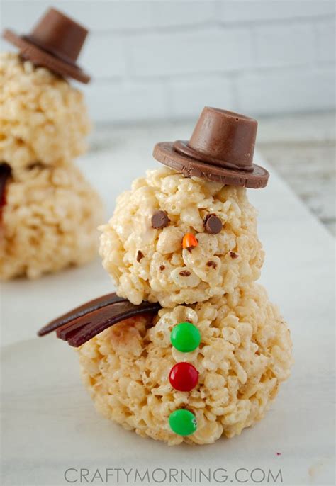 Rice Krispie Snowman Treats Crafty Morning