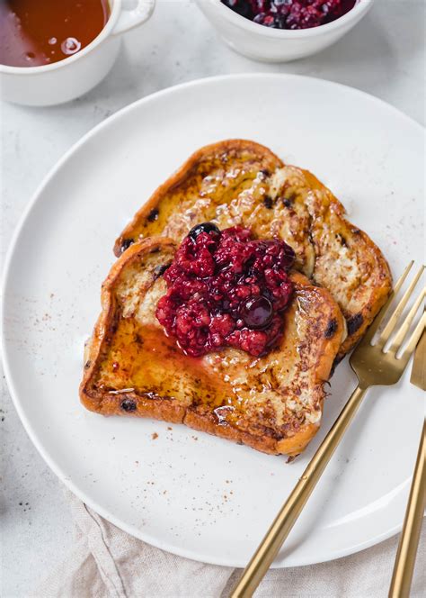 Brioche French Toast W Berry Compote Bourbon Vanilla Maple Syrup