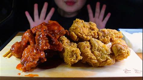 Sub 빠삭한 멕시카나 후라이드 치킨 양념치킨 먹방 Mexicana Korean Fried Chicken And Sweet