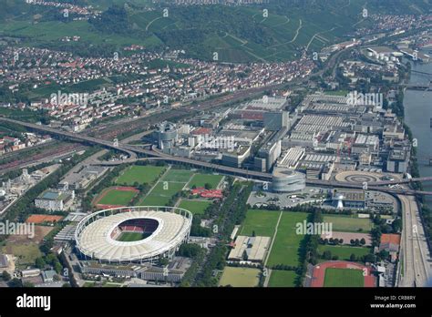 Aerial view, Neckarpark, VfB Stuttgart football stadium Stock Photo ...