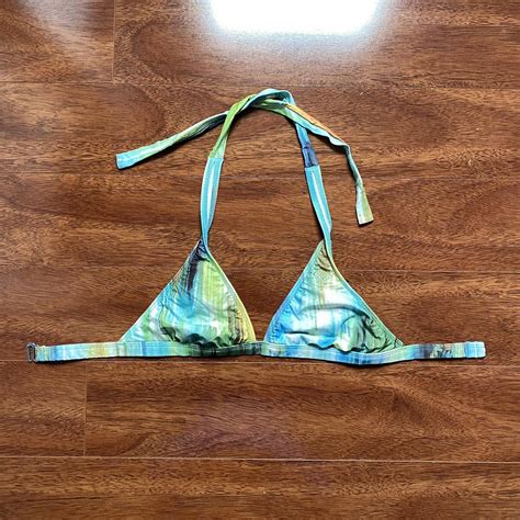 Y2k Roxy Bikini Top Teal Green Earth Tone Colors Depop
