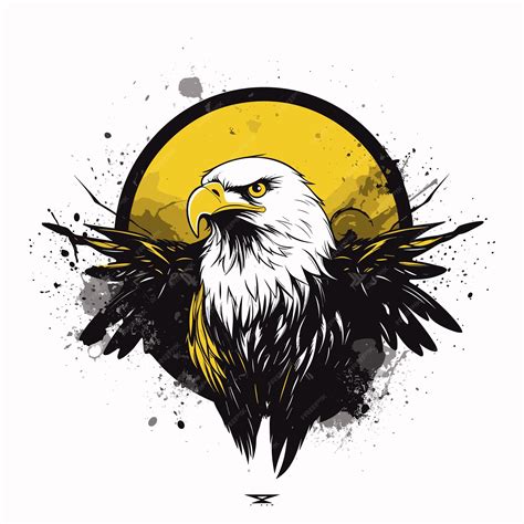 Premium Vector | Simple eagle logo design black and yellow logo template