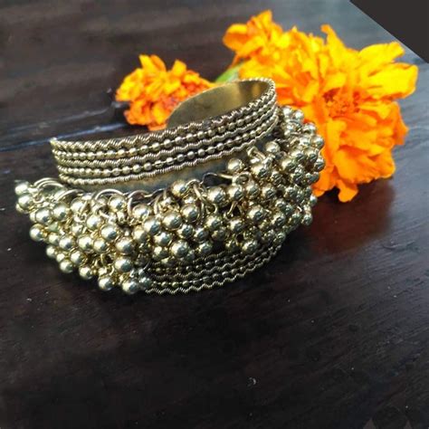 Oxidized Cuff Bangle For Women Oxidised Jewelry For Girls Etsy