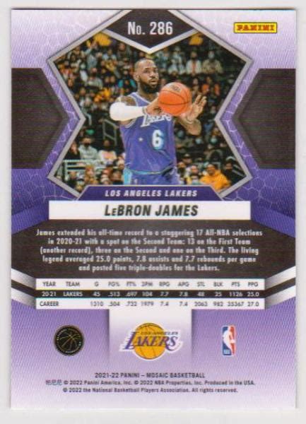 Lebron James Panini Mosaic Card Property Room