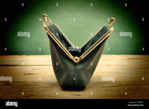 Empty Old Purse Stock Photo Alamy