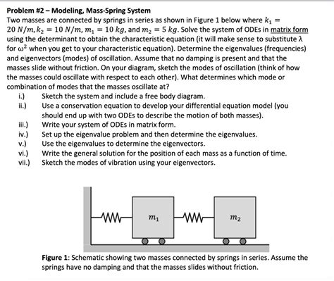 Problem 2 Modeling Mass Spring System Two Masses Are Connected By Springs In Series As Shown