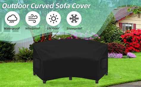 Amazon Wleafj Curved Patio Sectional Sofa Cover Waterproof