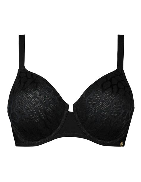 Sans Complexe Perfect Curves Smooth Lace Wired T Shirt Bra In Black Myer