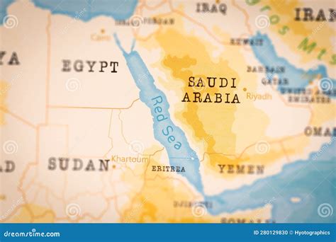 The Realistic Map Of Red Sea Stock Illustration Illustration Of Travel Tour 280129830