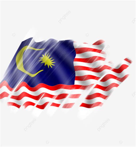 Unduh Templat Bendera Malaysia Coretan Gaya Sikat Berkibar Templat Bendera Malaysia Png Dan