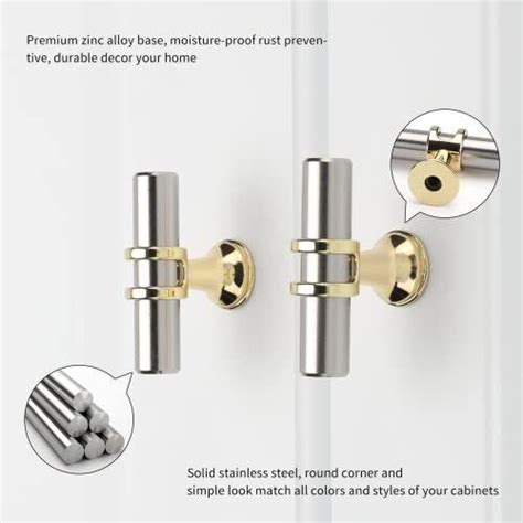 Haliwu 10 Pack Brushed Nickel Cabinet Knobs Gold Cabinet Knobs Kitchen