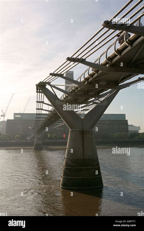 The Millennium Bridge Spanning The River Thames Connects St Pauls