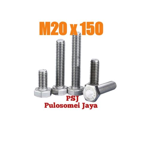 Jual Baut Mur Stainless M X Mm Bolt Nut Stainless Steel