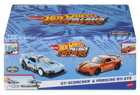 HOT WHEELS SET MASINUTE METALICE PULL BACK GT SCORCHER SI PORSCHE GT