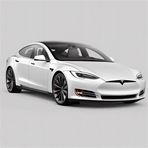 Premium Ai Image Tesla Car Isolated On White Background