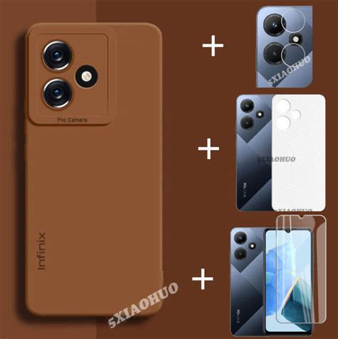 4in1สำหรบ Infinix Hot 30i เคสโทรศพท Infinix เคสโทรศพทซลโคนนม30i รอน ฟลมกระจกเทม
