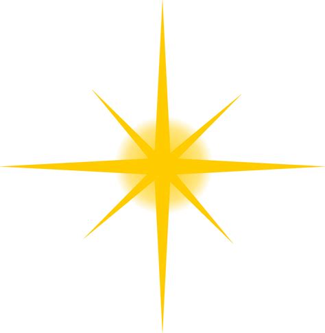 Sparkling Star Glowing Yellow Star Light Effect Glitter Magic Star