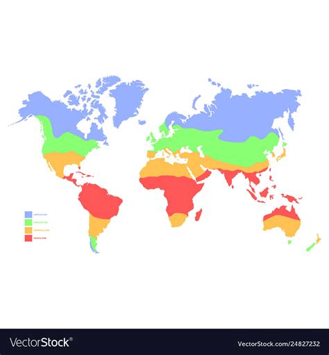 World Map With Climate Zone Royalty Free Vector Image