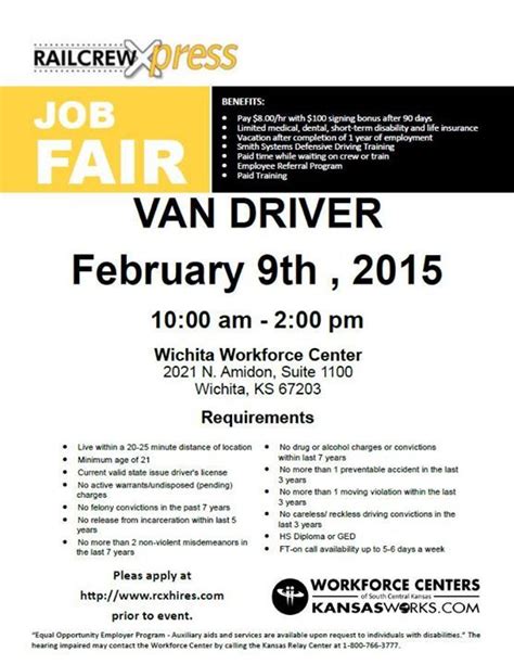 Railcrew Xpress #jobfair on 02/09 - 10am-2pm @workforcecenters | Van Drivers | Register/apply on ...