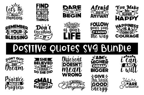 Positive Quotes Svg Bundle Graphic By Lazy Craft · Creative Fabrica