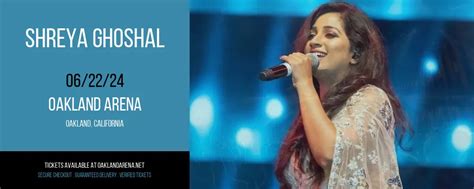 Shreya Ghoshal Tickets | 22nd June | Oakland Arena | Oakland Arena in ...