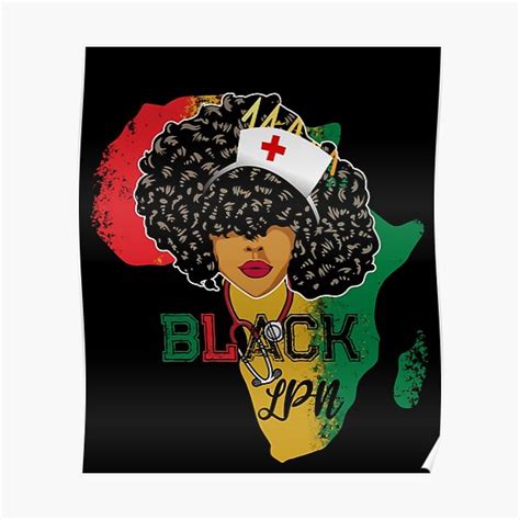 Black Lpn Nurse Messy Bun Pride African Black History Month Poster