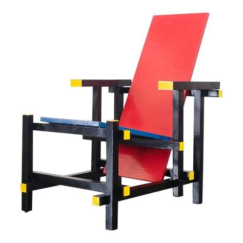 Gerrit Rietveld Style De Stijl Red And Blue Side Chair Side Chairs