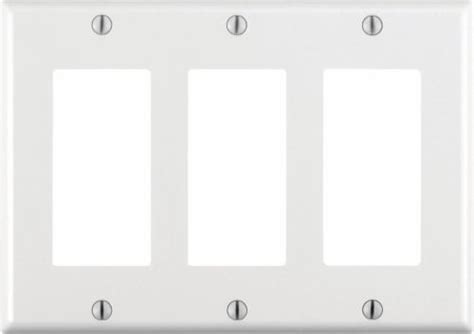 Leviton White 3 Gang Thermoset Plastic Gfcirocker Wall Plate 1 Pk Total Qty 10 Each Pack