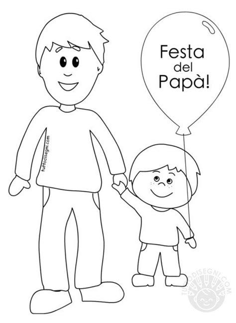 Padre e figlio Disegni per la Festa del Papà da colorare TuttoDisegni