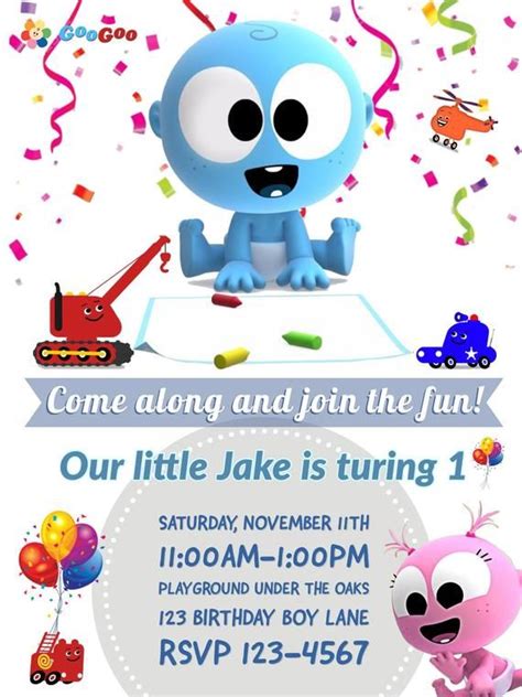 Goo Goo & Gaa Gaa Party Invitations - Etsy | Party invitations, Baby boy 1st birthday party, 1st ...