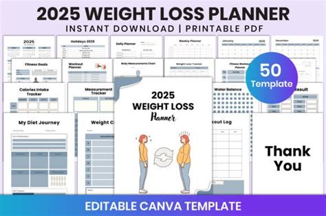 2025 Weight Loss Planner For Canva Graphic By Shumaya · Creative Fabrica