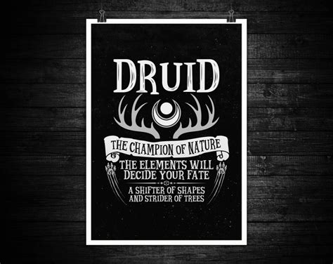 The Druid Class Design Series Dungeons And Dragons Art Print Poster A4 A3 A2 A1 Rpg D20