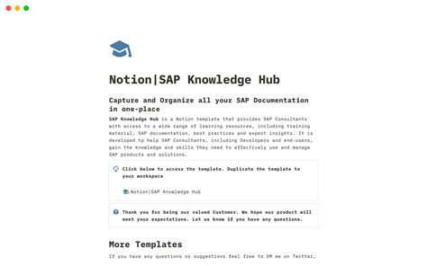 Sap Knowledge Hub Template Notion Marketplace