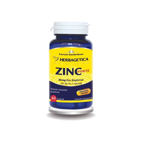 Zinc Forte 60 Capsule Herbagetica Bebe Tei