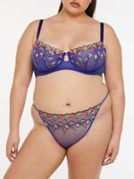 Western Wildflower String Bikini Panty In Blue Purple SAVAGE X