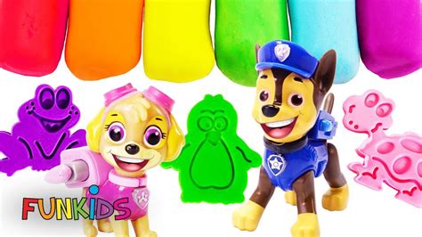 Learn Colors With Paw Patrol Play Doh Surprise And Animals Shapes Youtube