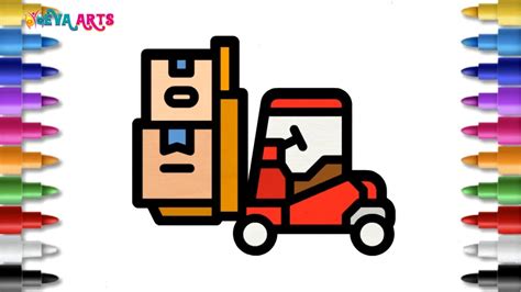 How To Draw A Forklift Easy Drawings Youtube