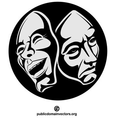 Happy and sad face masks | Public domain vectors