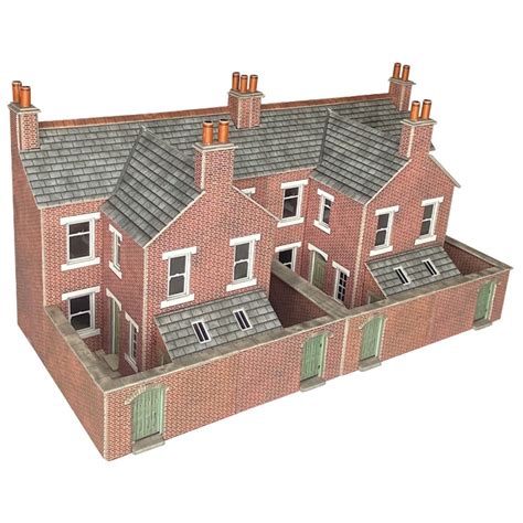 Model Low Relief Terraced House Backs Red Brick Oo Metcalfe Po