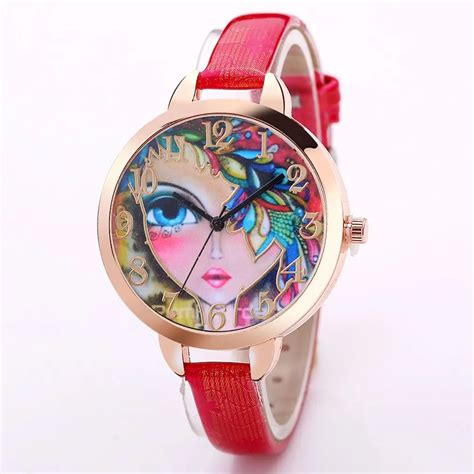 Fashion Women Quartz Wristwatch Multicolor Color Leather Strap Watch