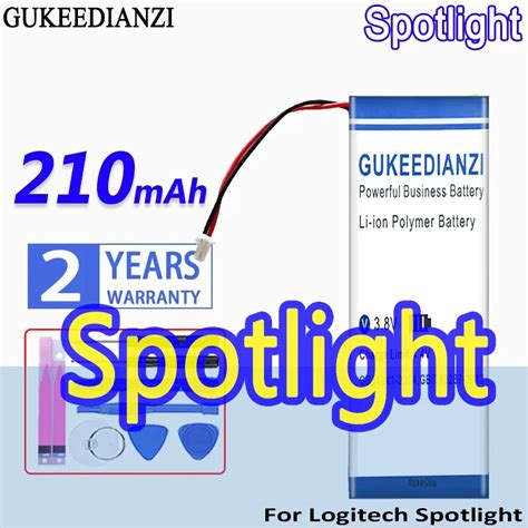 High Capacity GUKEEDIANZI Battery 210mAh For Logitech Spotlight Digital