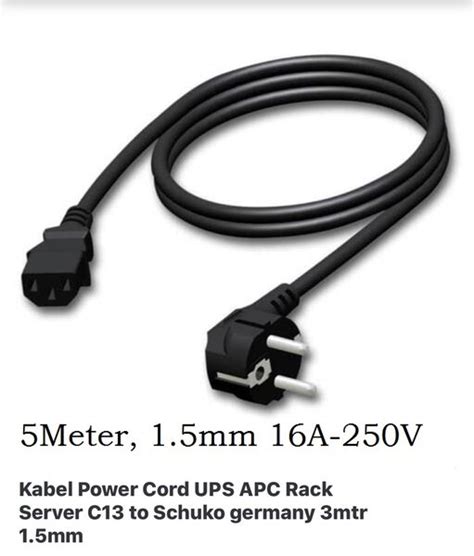 Jual Kabel Power Cord Ups Apc Rack Server C To Schuko Germany Mtr