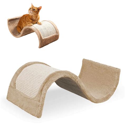 PETCOMER PET TRAVELER Cat Scratching Post Wave, Indoor Cat Toys and Be ...