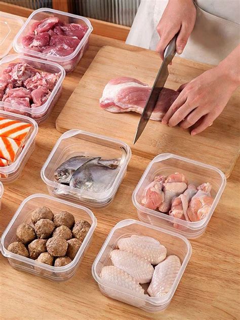 Pc Refrigerator Meat Storage Box With Food Classification Grid Ice