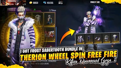 Therion Wheel Spin Free Fire I Got Frost Sabertooth Bundle In New