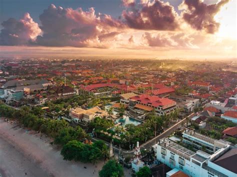 Bali Indonésia 12 De Abril De 2018 Vista Aérea Da Cidade De Kuta